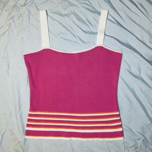 Stylish Pink and Orange Striped Women's Top